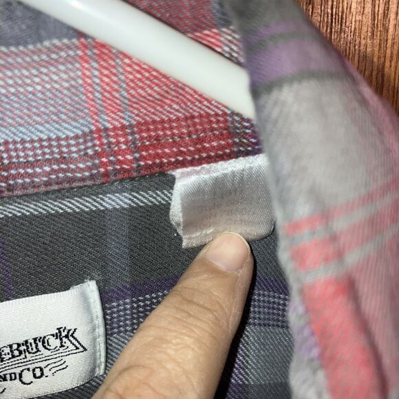 VTG Sears Roebuck Men's Long Sleeve Distressed Flannel Shirt - Size Large* - Picture 3 of 12